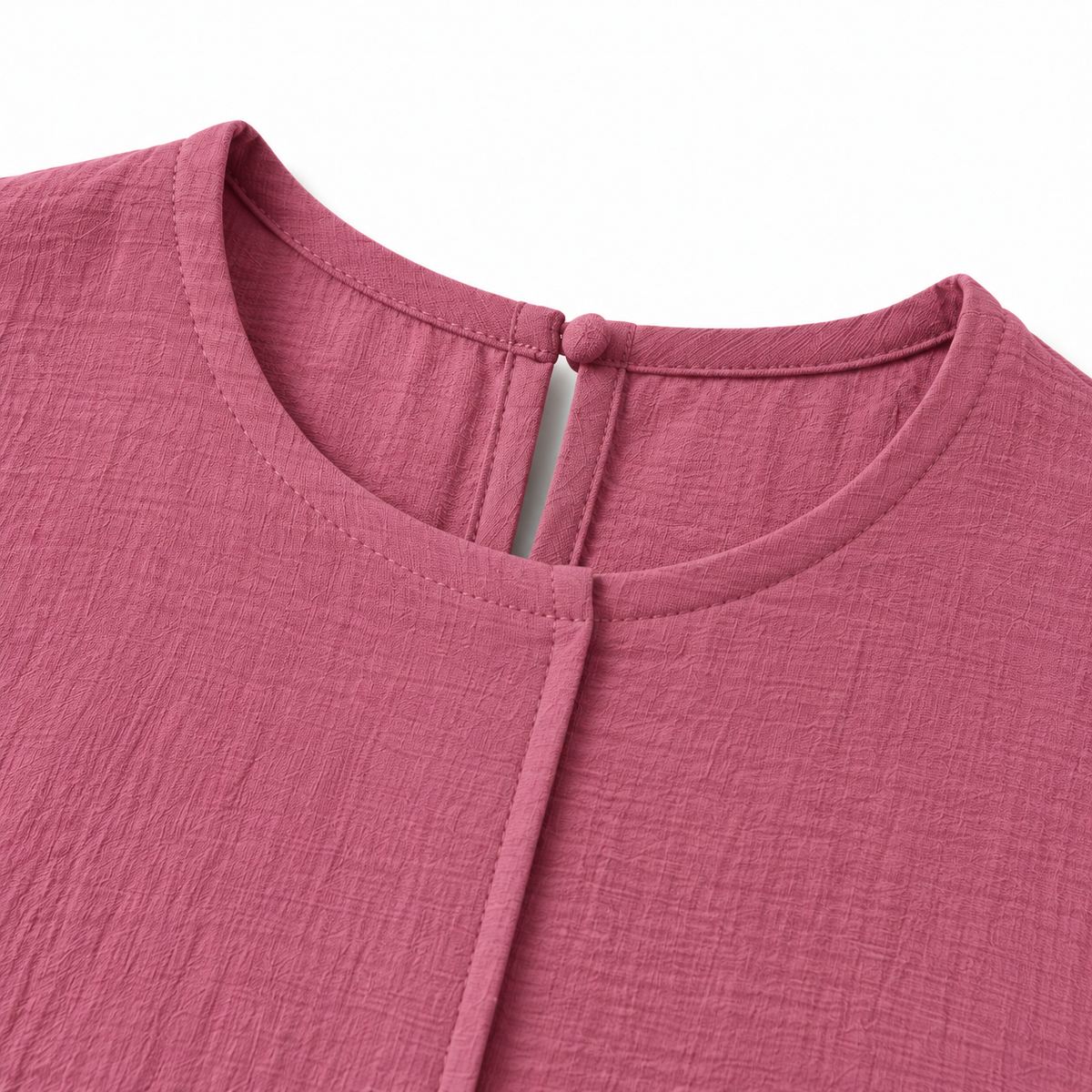 ZOALIN - Everyday Asymmetric Tunic & Pants Set - Dusty Pink - neckline detail
