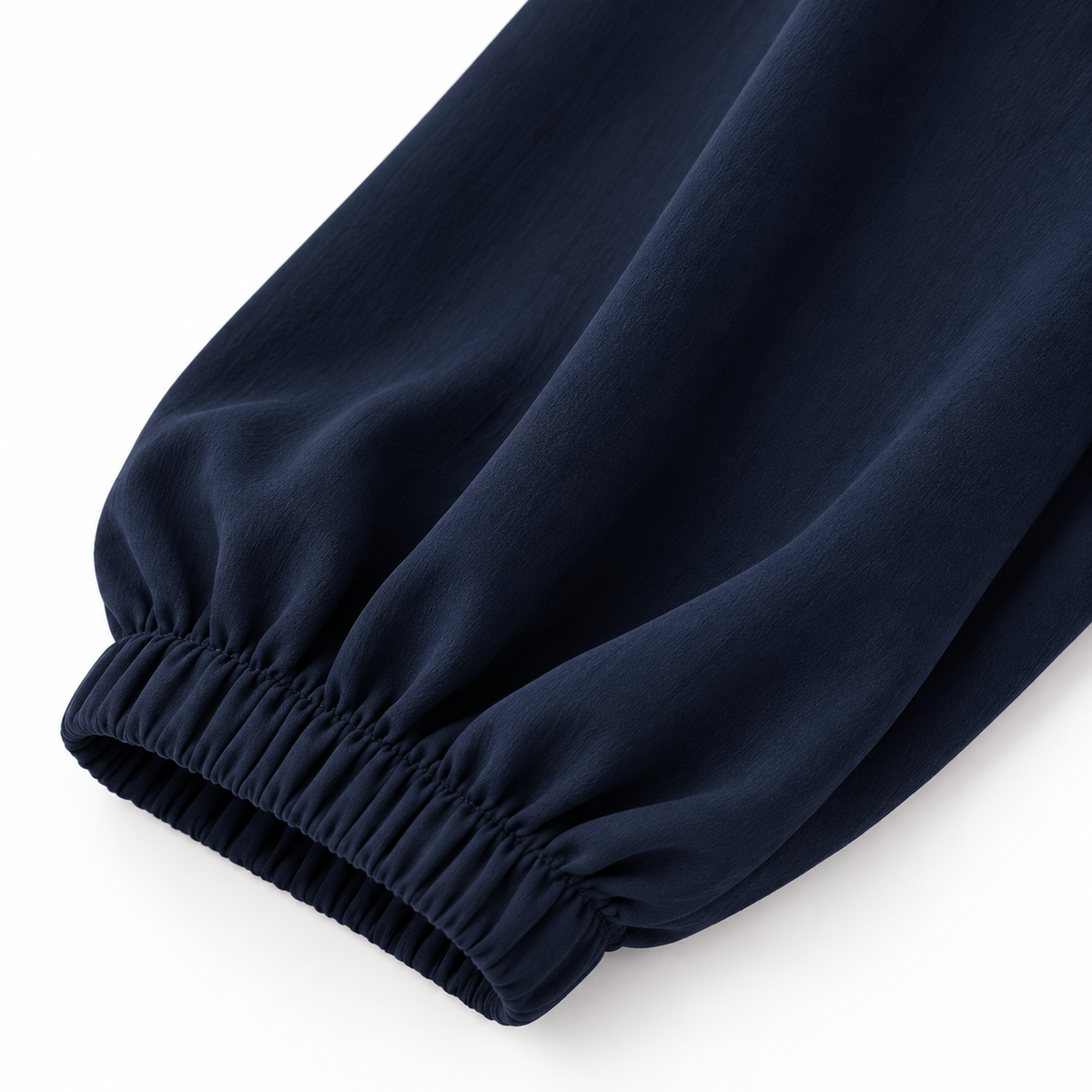 ZOALIN - Everyday Button-Detail Tunic & Pants Set - Navy - cuff detail