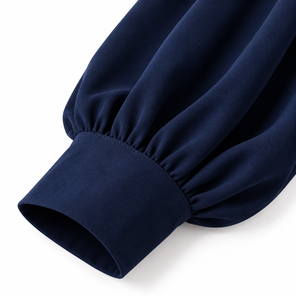 ZOALIN - Pleated Abaya - Navy - cuff detail