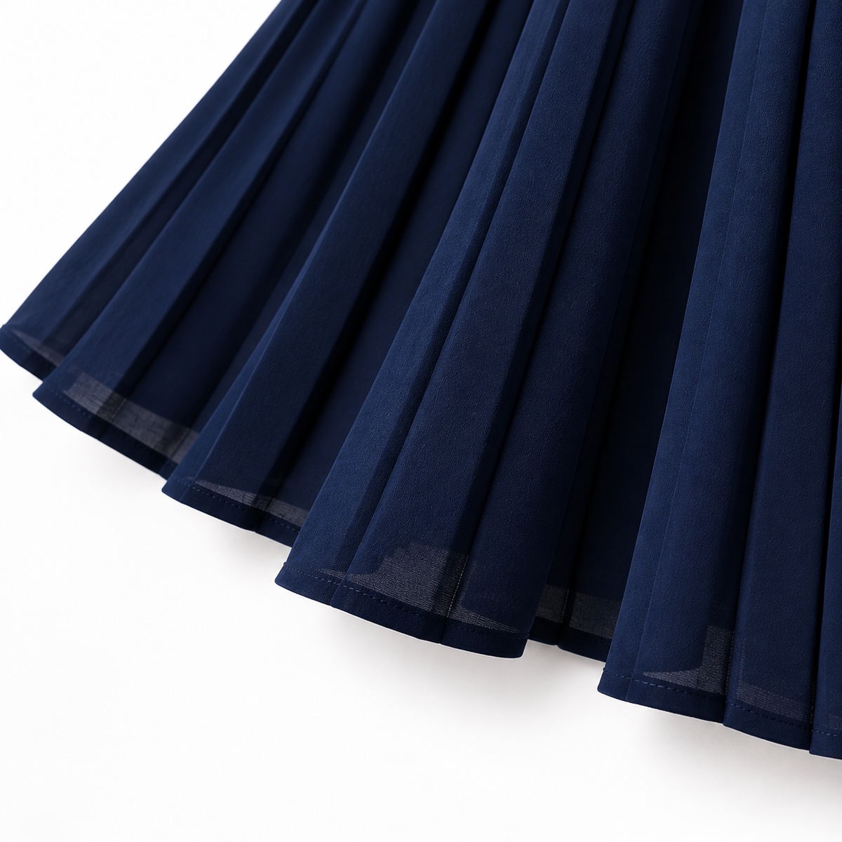 ZOALIN - Pleated Abaya - Navy - hem detail