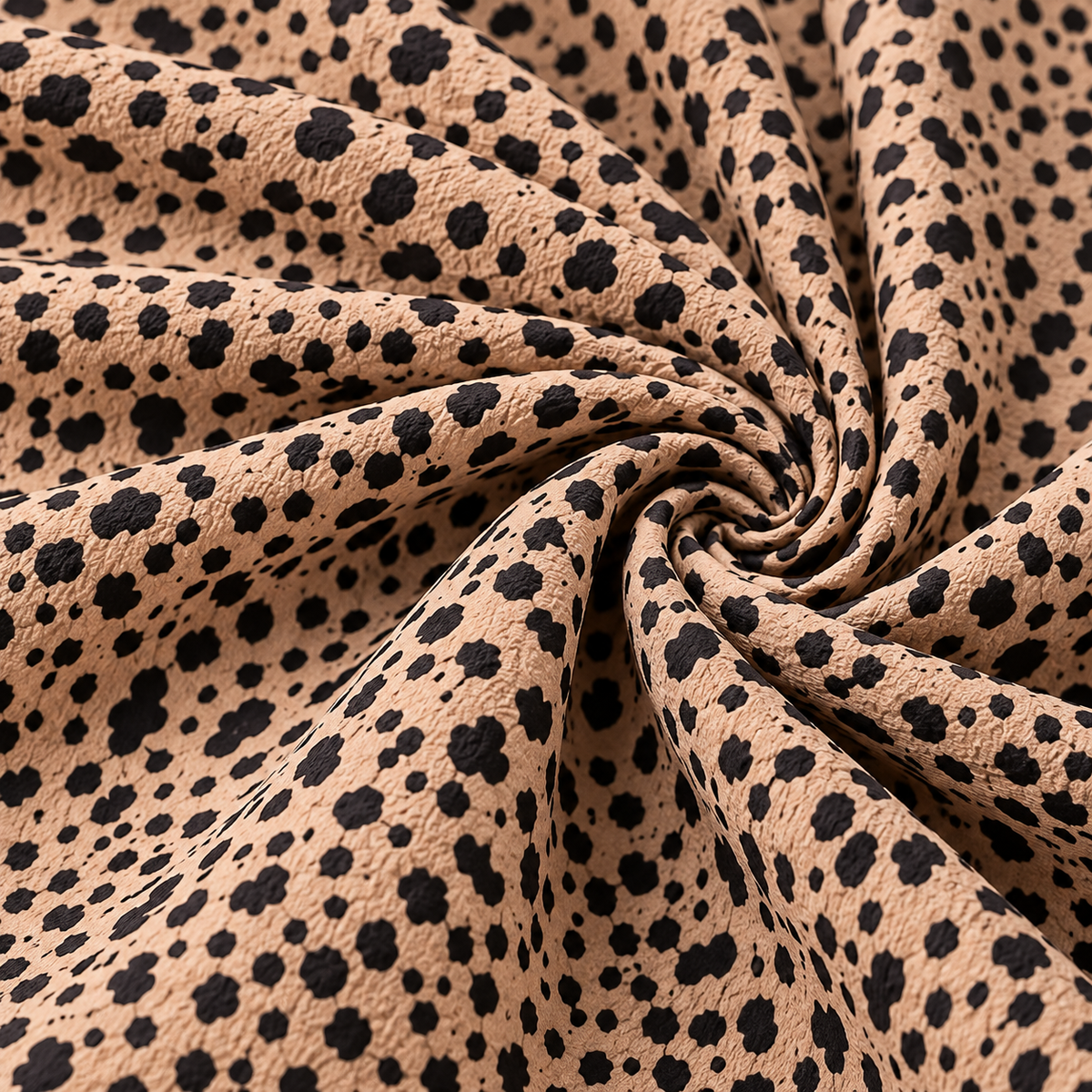 ZOALIN - Printed Tiered Maxi Dress - Camel - fabric detail