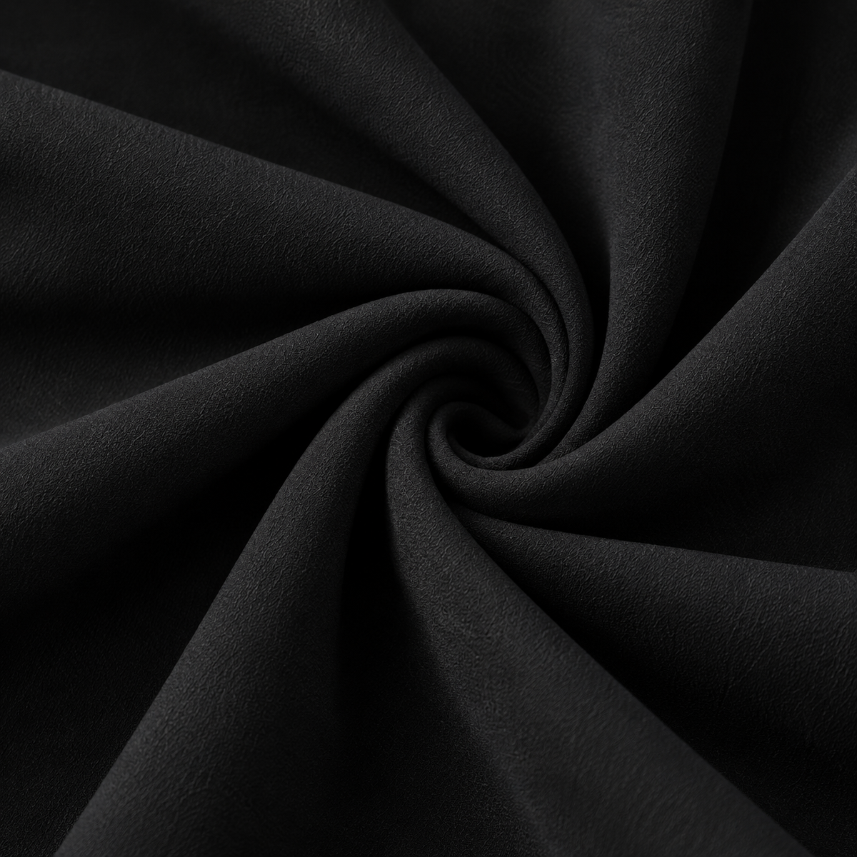 ZOALIN - Soft Gathered Abaya Maxi Dress - Black - fabric detail
