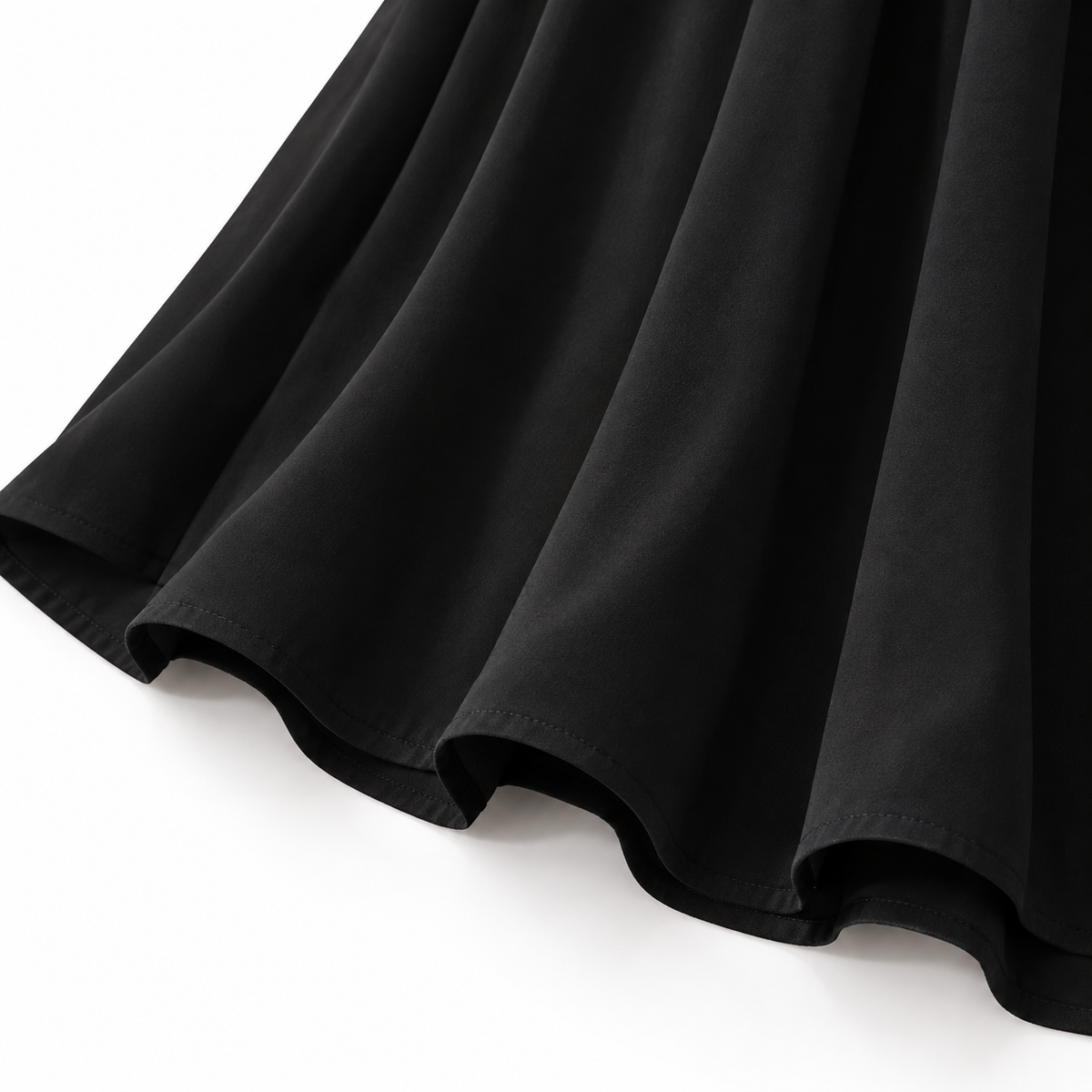 ZOALIN - Soft Gathered Abaya Maxi Dress - Black - hem detail