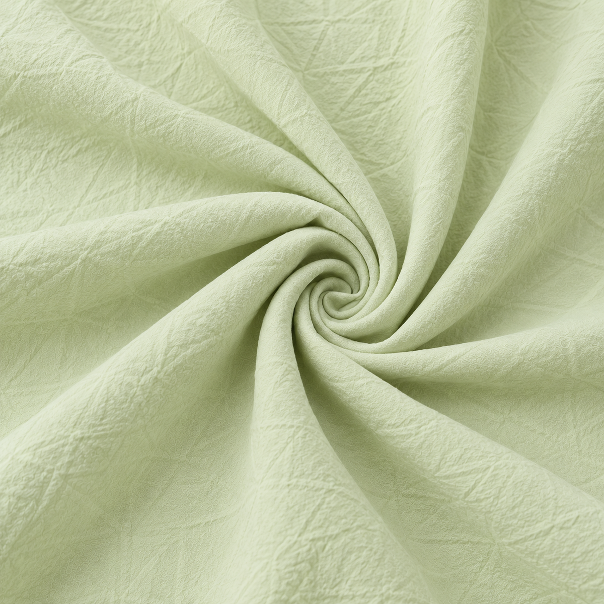 ZOALIN - Textured Rosette Shirt & Pants Set - Light Green - fabric detail