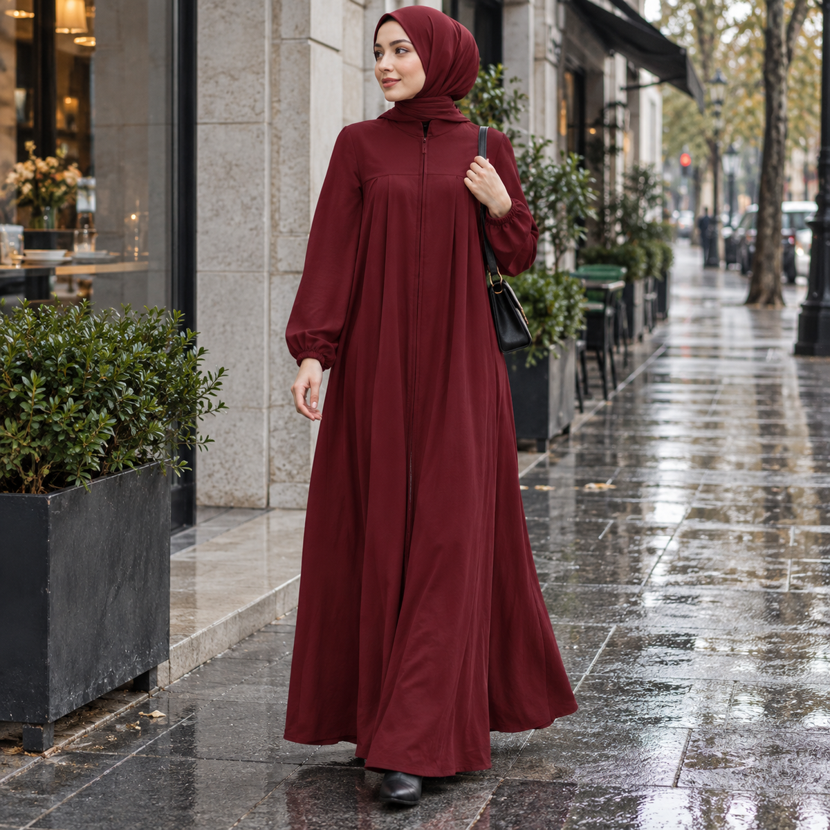 Abaya con zip real-life styling