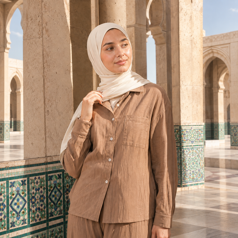 Ensemble chemise ample — scene styling