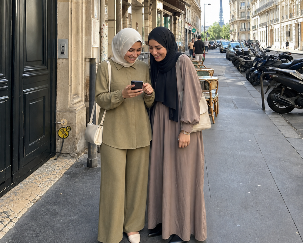 Tailored Collared Tunic & Wide-Leg Pants Set travel styling moment